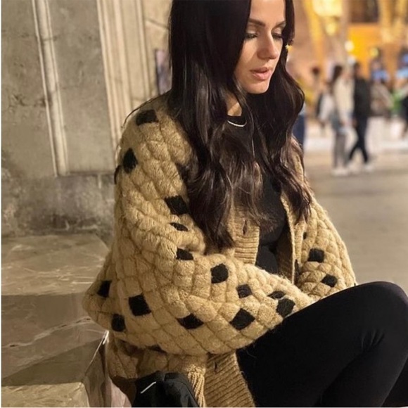 Bloggers Favorite- ZARA NEW WOMAN QUILTED KNIT JACKET CARDIGAN CAMEL 580… - Picture 9 of 12